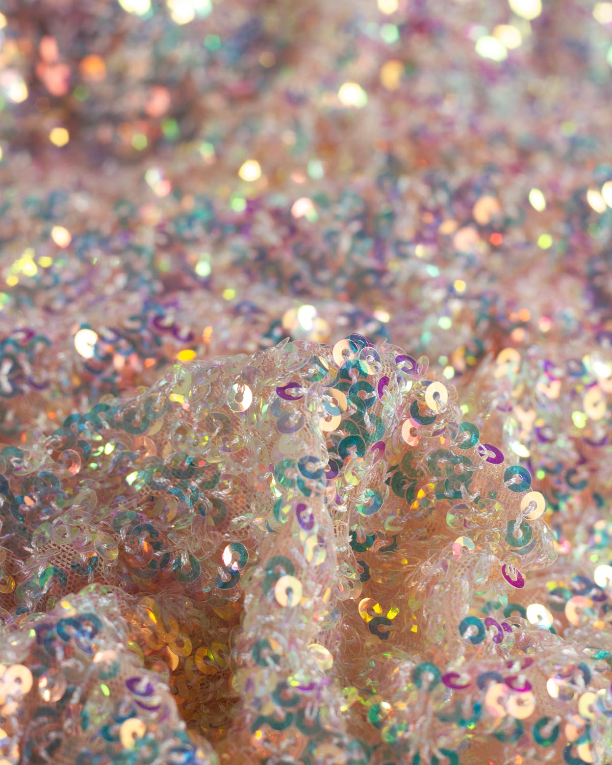 Stretch Power-Mesh Sequin Fabric - Crystal Sparkle