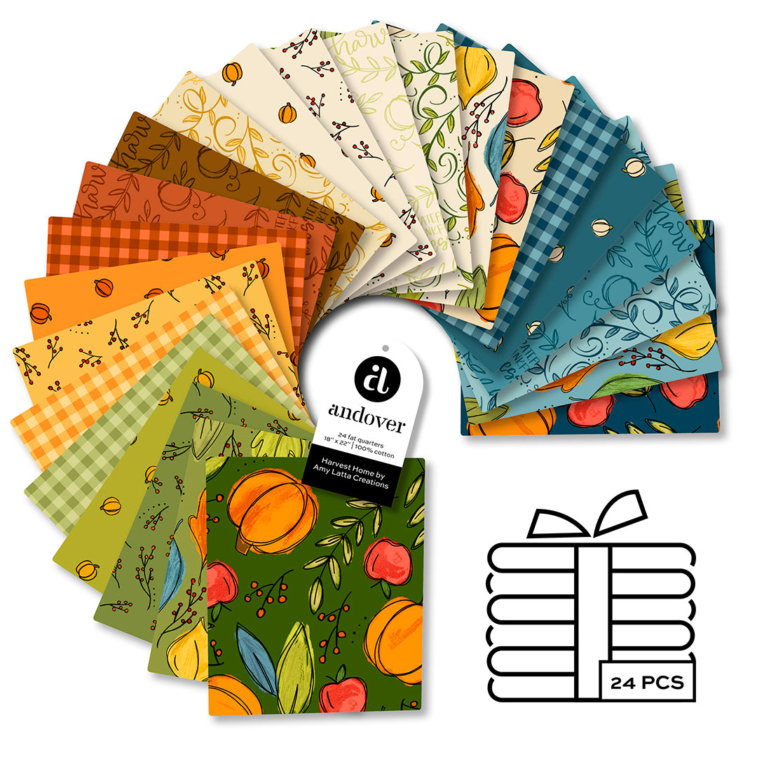 Patchwork Cotton Fabric - Harvest Home - Fat Quarter Bundle