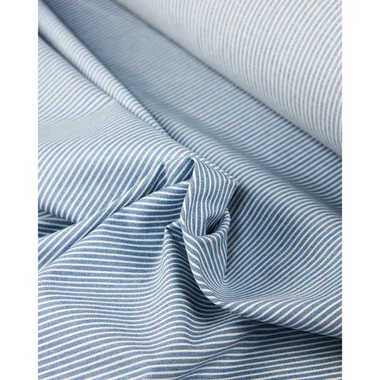 7oz Denim Fabric - Hickory Stripe - Pale Wash – view 2 – Truro Fabrics