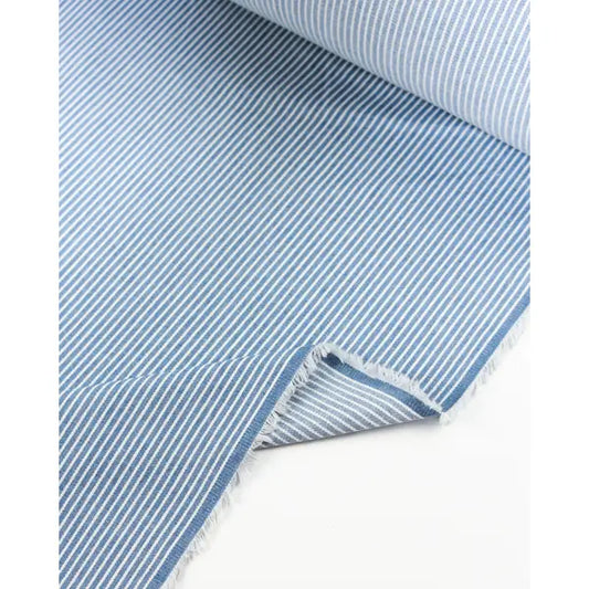 7oz Denim Fabric - Hickory Stripe - Pale Wash – Truro Fabrics