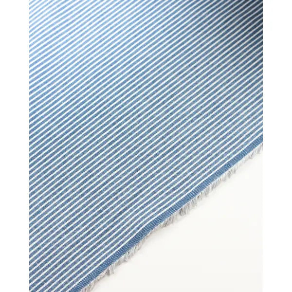 7oz Denim Fabric - Hickory Stripe - Pale Wash – view 3 – Truro Fabrics