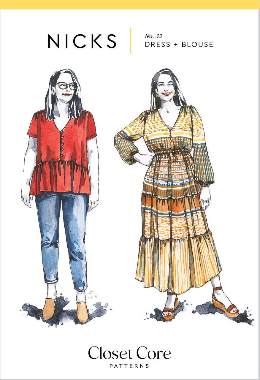 Closet Core - Paper Sewing Pattern - Nicks Dress + Blouse Pattern