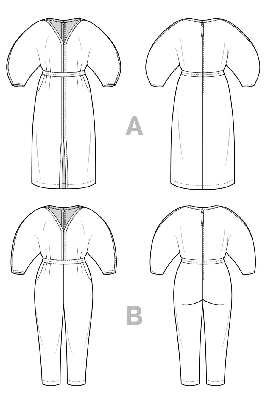 Closet Core - Paper Sewing Pattern - Jo Dress + Jumpsuit Pattern