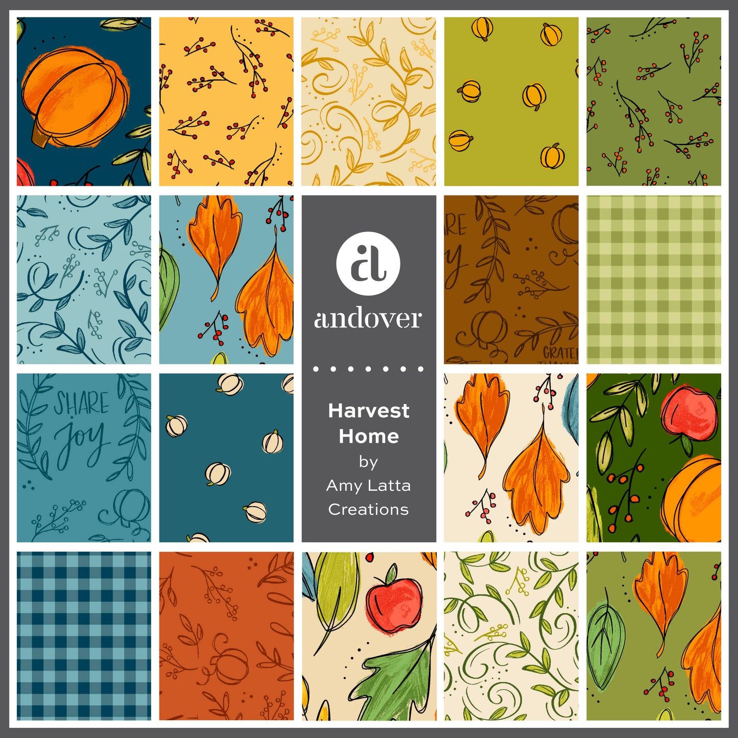 Patchwork Cotton Fabric - Harvest Home - Fat Quarter Bundle