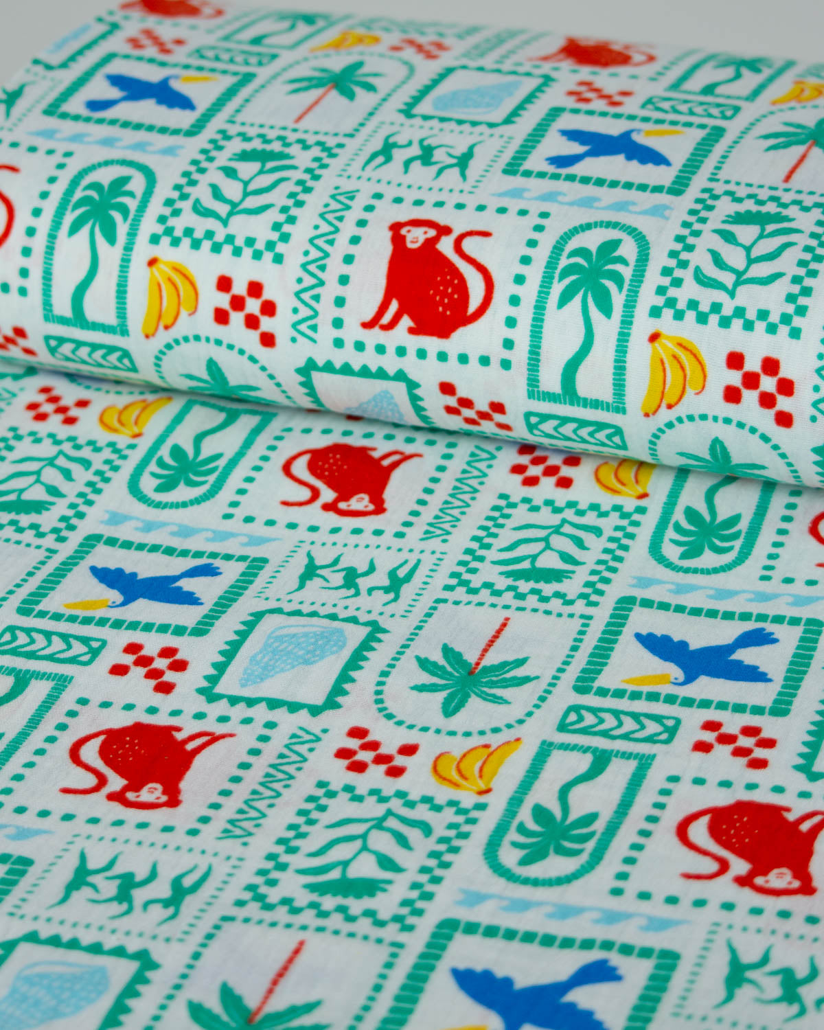 Cotton Double Gauze Fabric – Holiday Postcard