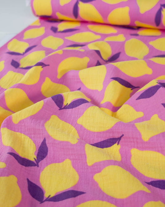 Cotton Double Gauze Fabric – Lemon Patch