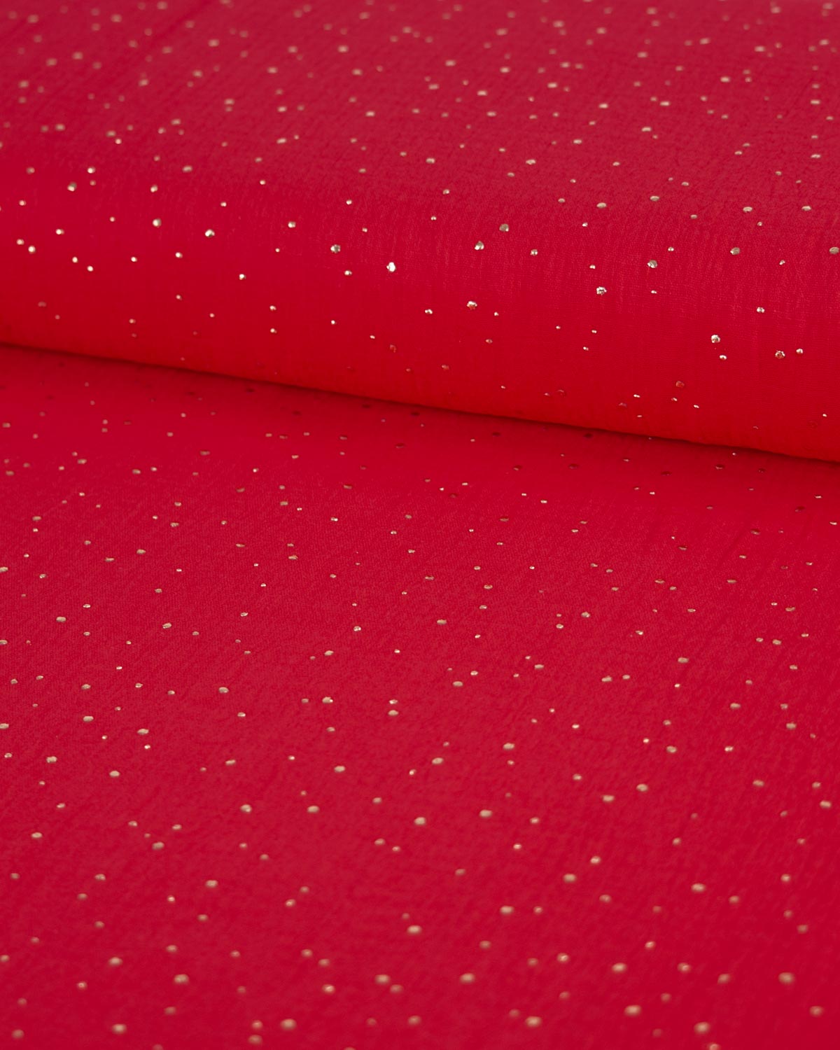 Gold Speckle Cotton Double Gauze Fabric - Poinsettia