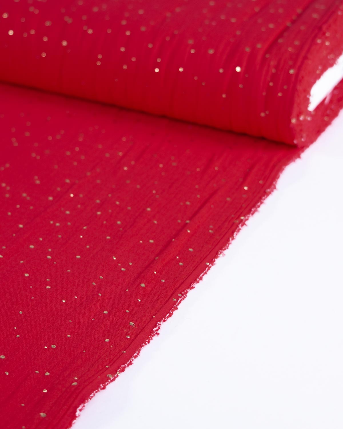 Gold Speckle Cotton Double Gauze Fabric - Poinsettia