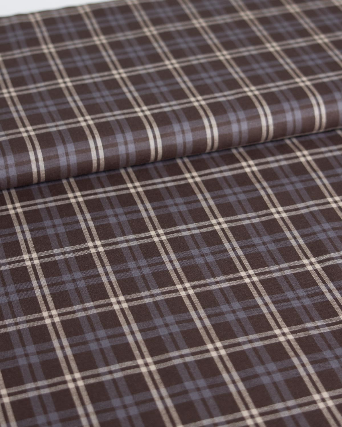 Organic Cotton Lawn Fabric - Chocolate Creek Plaid