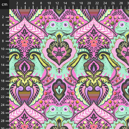 Tula Pink Cotton Fabric - Prince Charming Deja Vu - Frog Prince Gumball