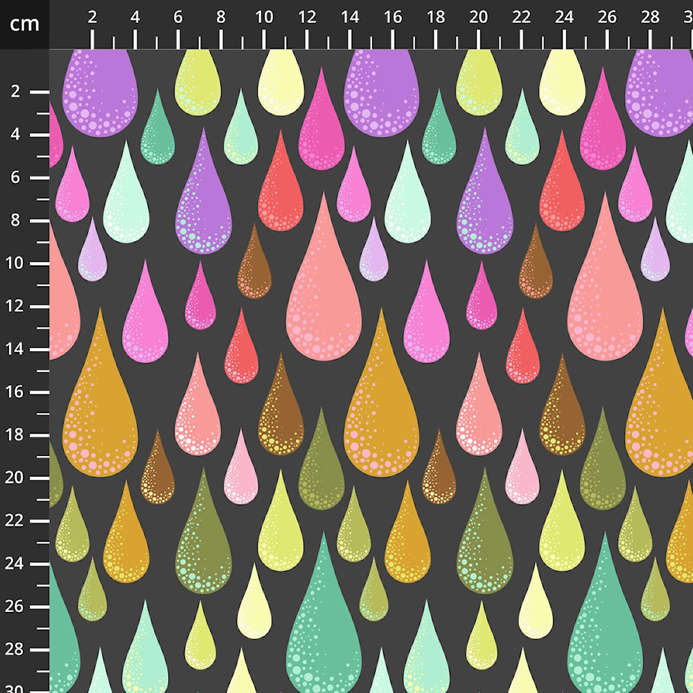 Tula Pink Cotton Fabric - Prince Charming Deja Vu - Dew Drops Licorice