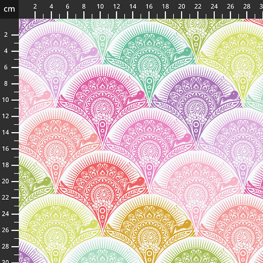 Tula Pink Cotton Fabric - Prince Charming Deja Vu - Snail Scallop - Sugarrush