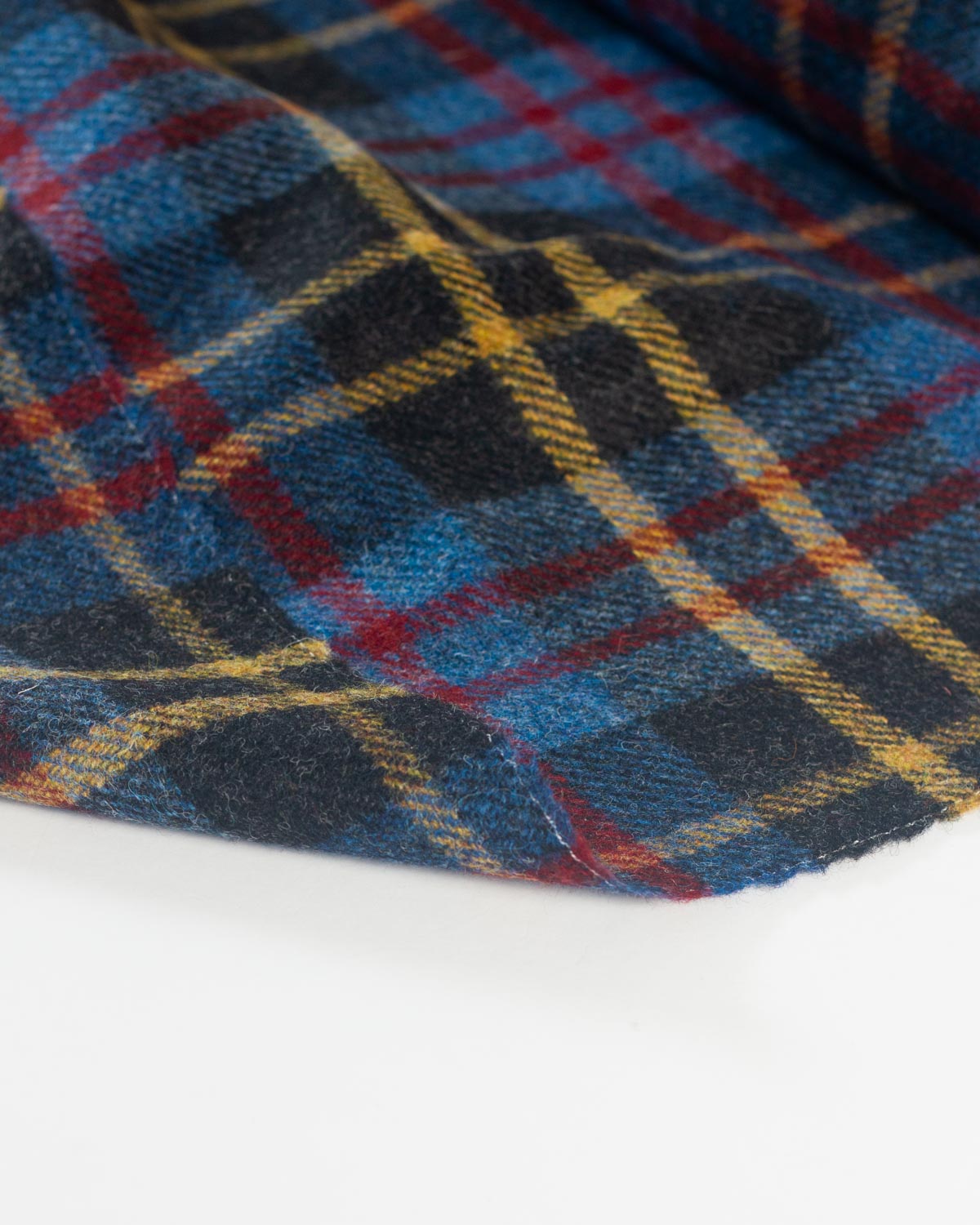 Pure Wool Tweed Fabric - Bluestone Check