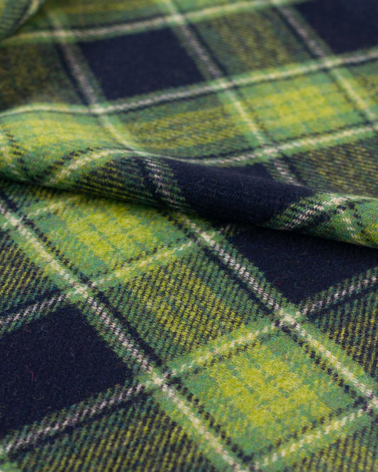 Pure Wool Tweed Fabric - Peridot Plaid