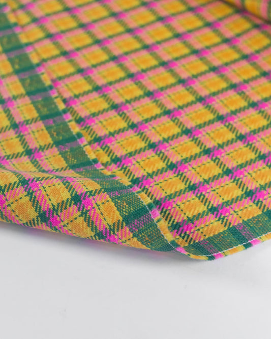 Pure Wool Twill Suiting Fabric - Power Pop Plaid