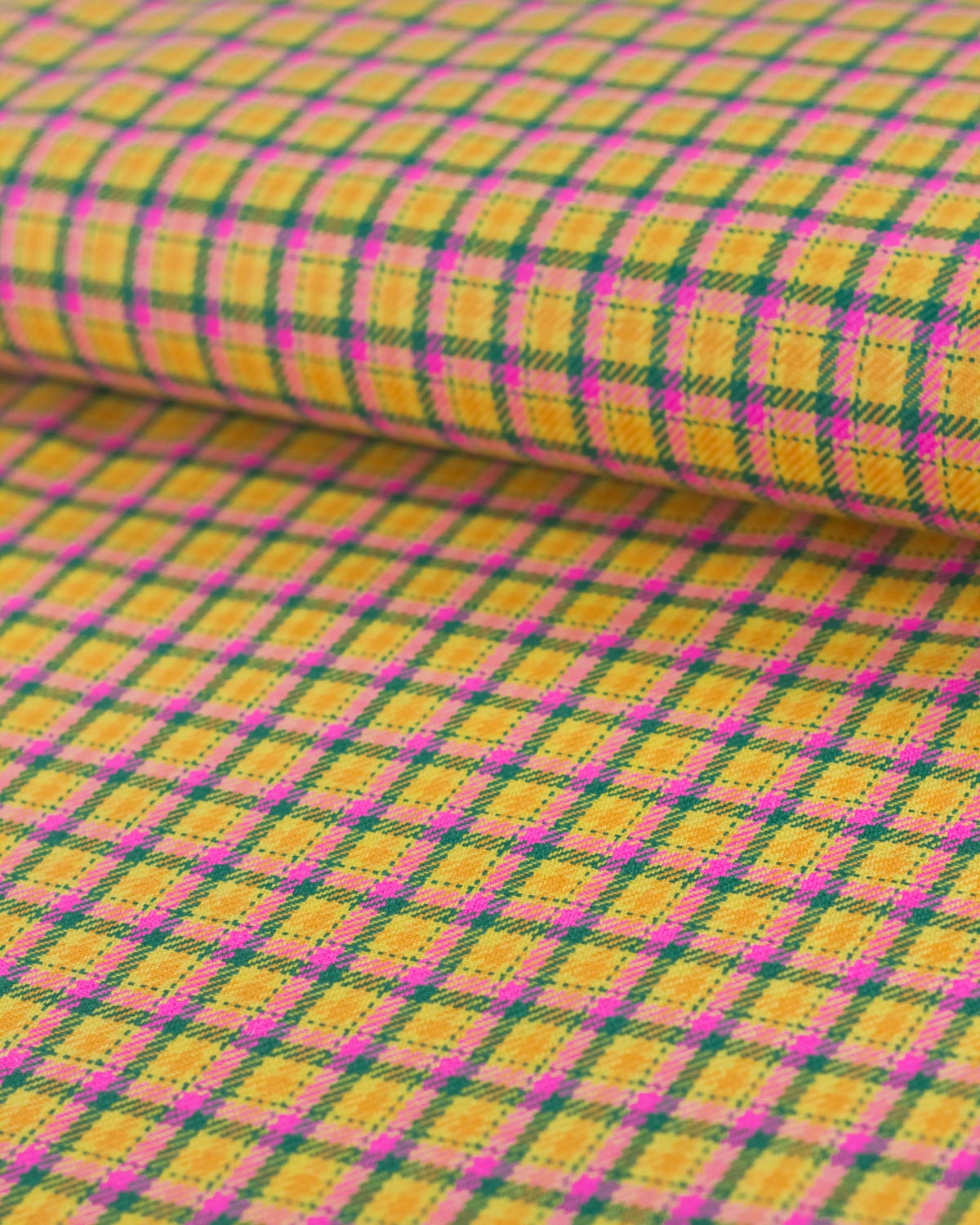 Pure Wool Twill Suiting Fabric - Power Pop Plaid