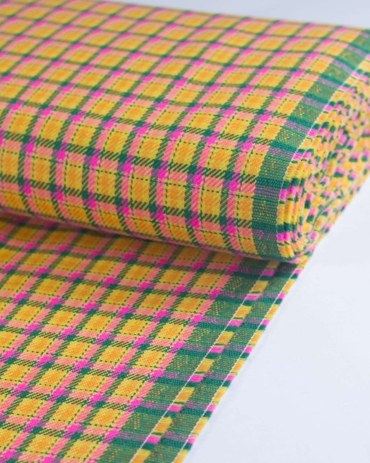 Pure Wool Twill Suiting Fabric - Power Pop Plaid