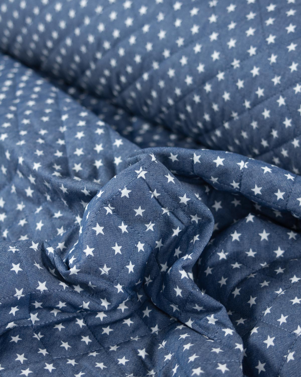 Quilted Cotton Chambray Fabric - Stars