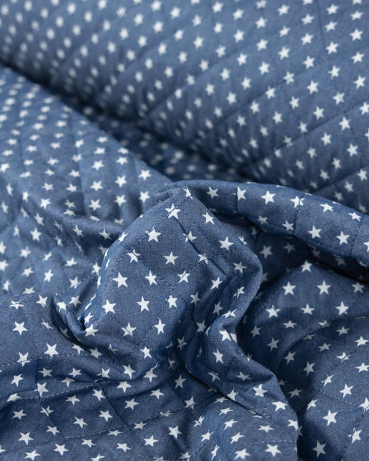 Quilted Cotton Chambray Fabric - Stars