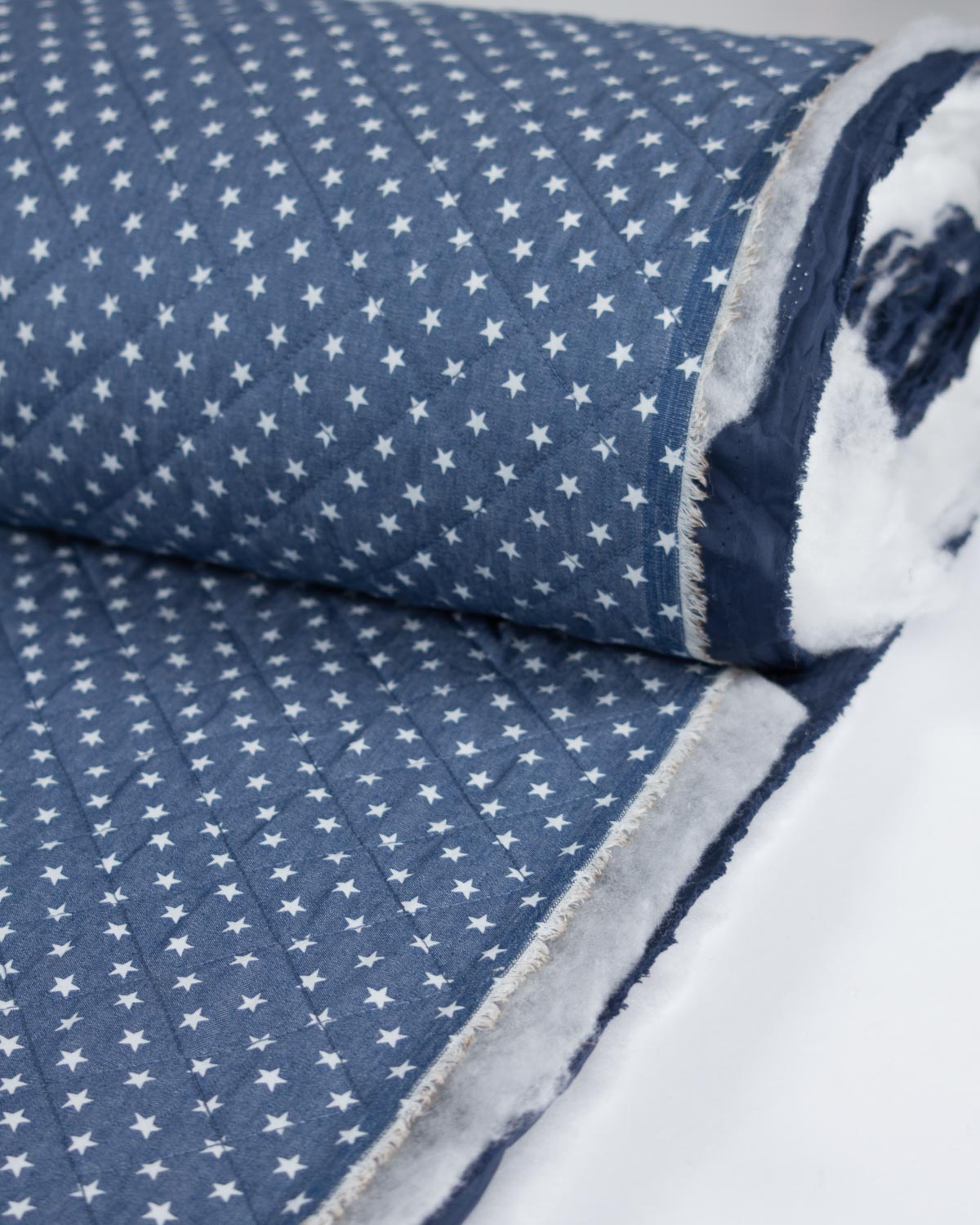 Quilted Cotton Chambray Fabric - Stars