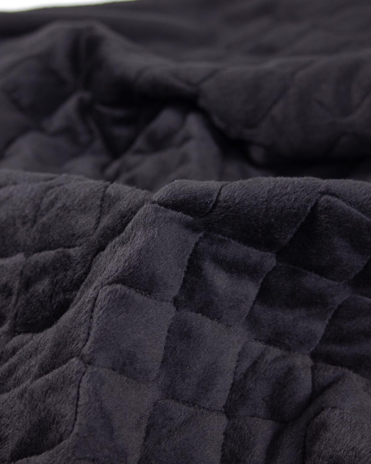 Quilted Fleece Back Fabric - Black