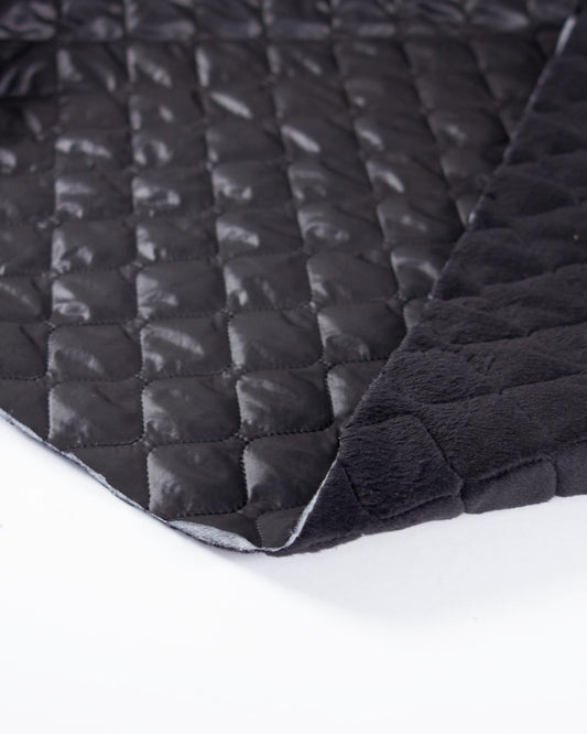 Quilted Fleece Back Fabric - Black
