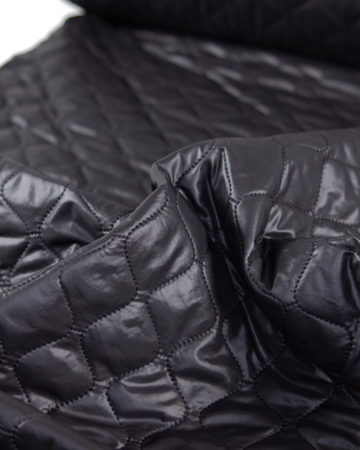Quilted Fleece Back Fabric - Black
