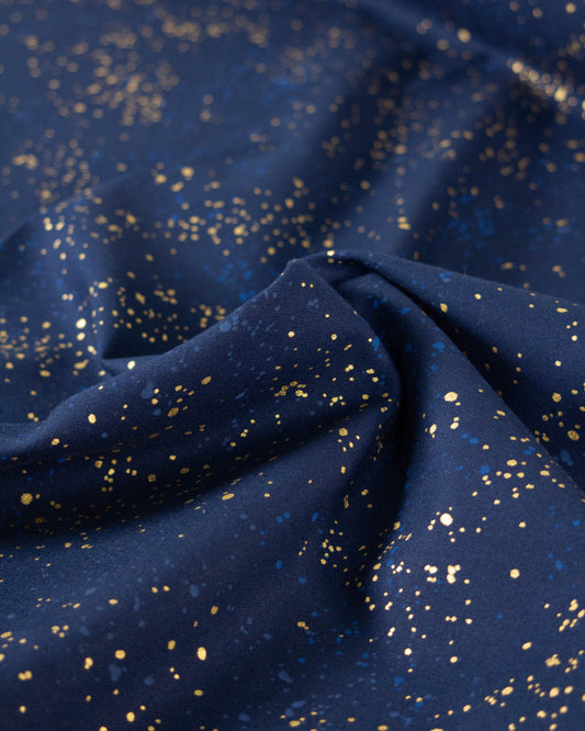 Ruby Star Society Canvas Fabric - Speckled - Metallic Navy