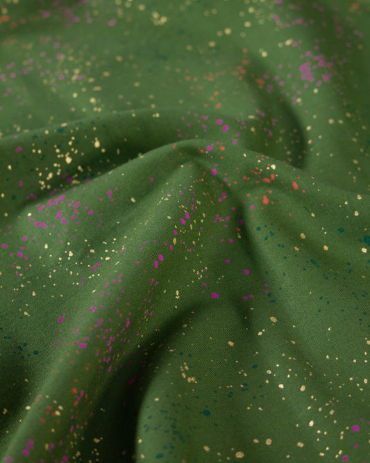 Ruby Star Society Canvas Fabric - Speckled - Metallic Sarah Green