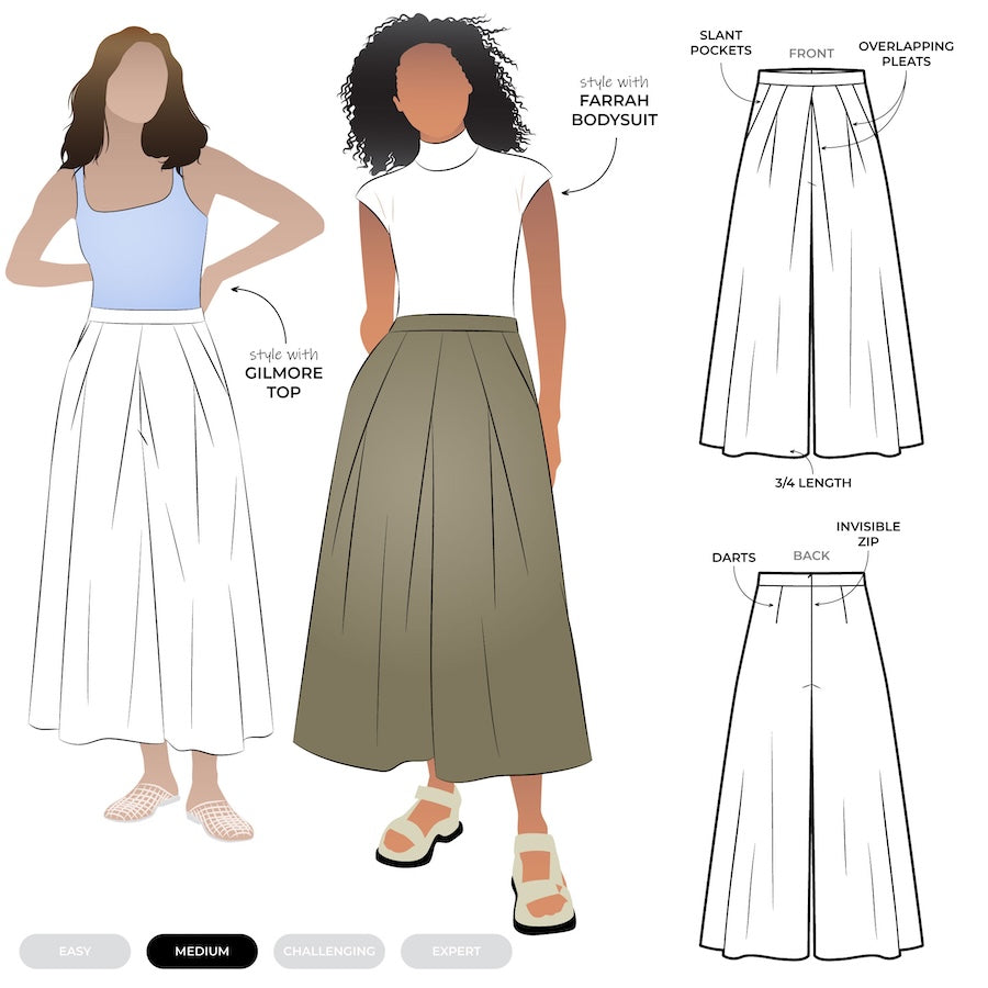 Style Arc - Paper Sewing Pattern - Erin Woven Culottes
