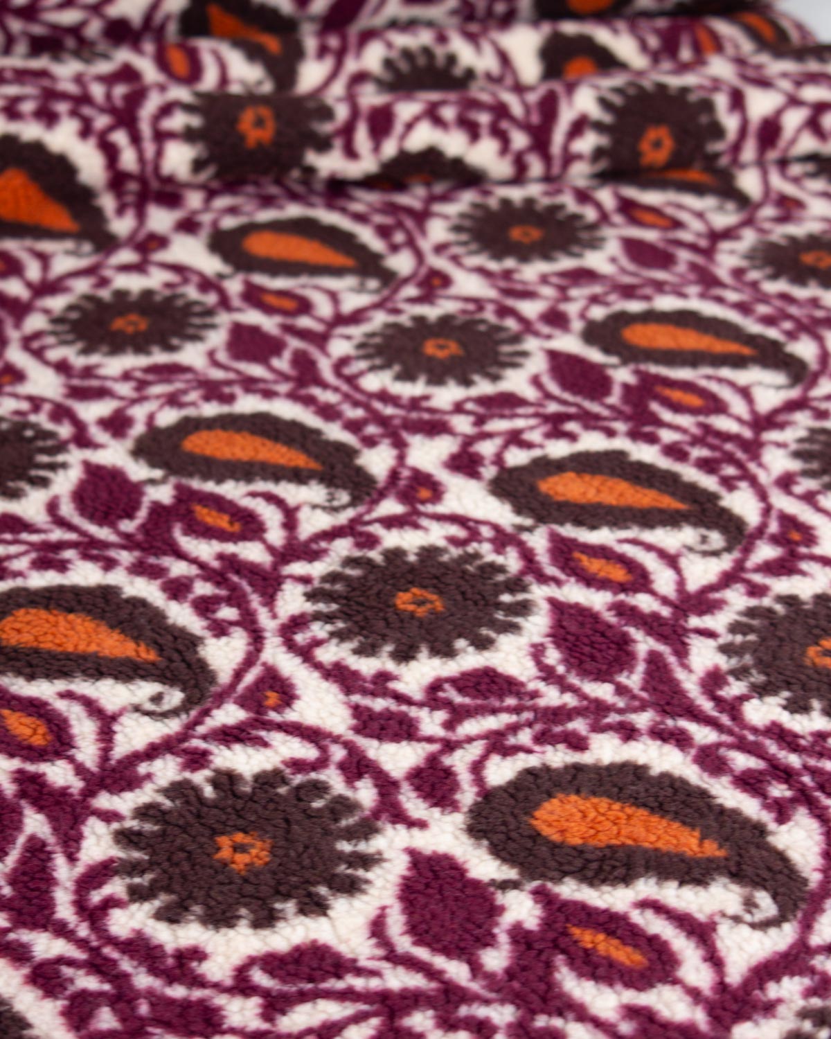 Teddy Sherpa Fleece Fabric - Paisley Sunset