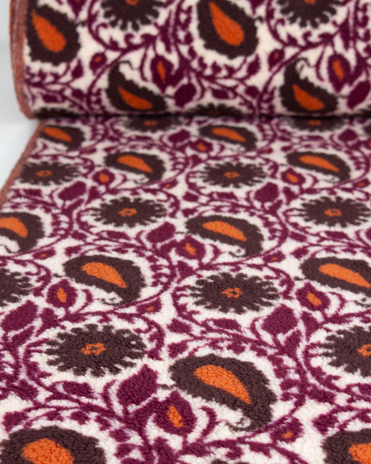 Teddy Sherpa Fleece Fabric - Paisley Sunset