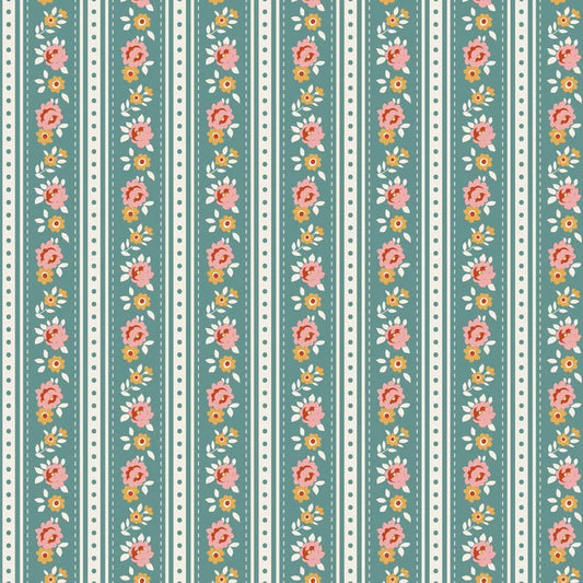 Tilda Patchwork Cotton Fabric - Village Life - Agnes Teal