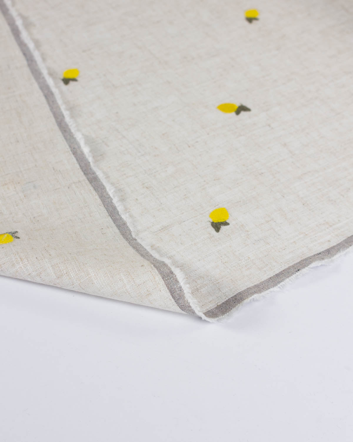 Viscose Linen Embroidered Fabric - Lemon