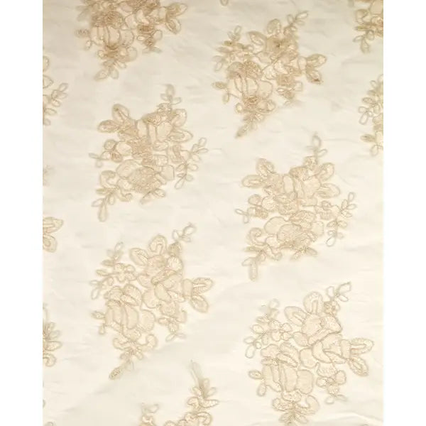 Alençon Lace Fabric - Parchment – view 7 – Truro Fabrics