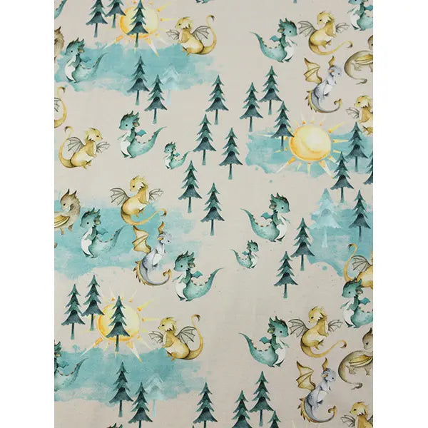 Avalana Cotton Jersey - Little Dragons – view 3 – Truro Fabrics