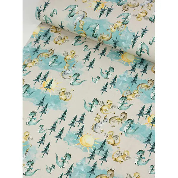 Avalana Cotton Jersey - Little Dragons – view 4 – Truro Fabrics