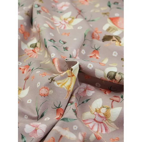 Avalana Cotton Jersey Fabric - Woodland Fairies – view 3 – Truro Fabrics