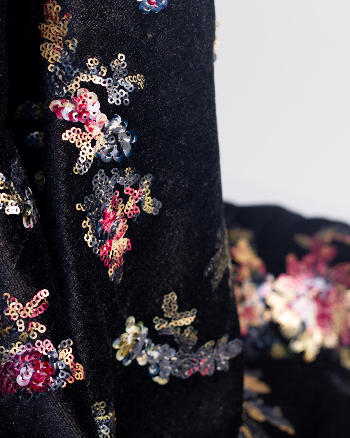 Black Stretch Velour Fabric – Stevie Sequins