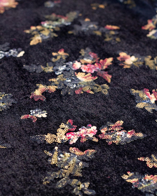 Black Stretch Velour Fabric – Stevie Sequins