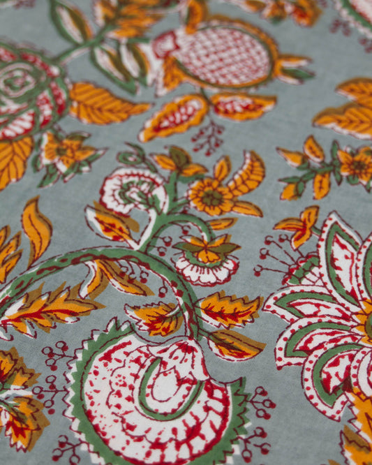 Block Print Cotton Fabric - Agra Brassica