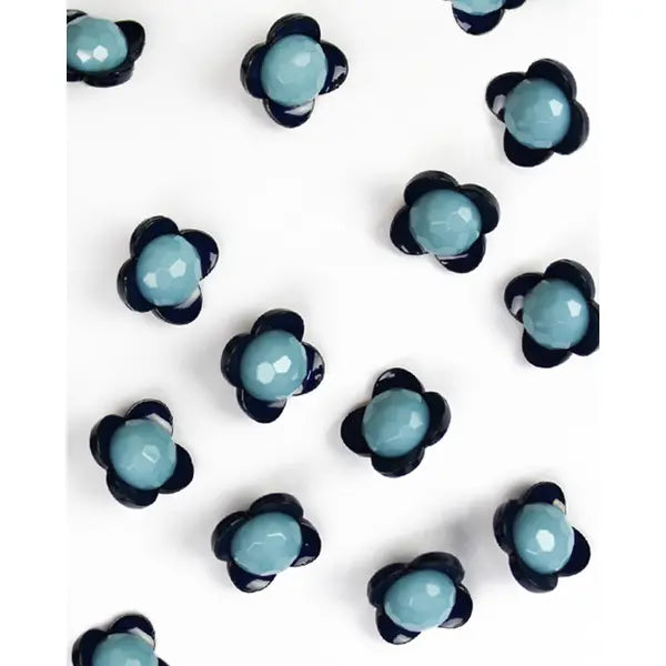Button - Orla Flower Blue - 12mm – Truro Fabrics