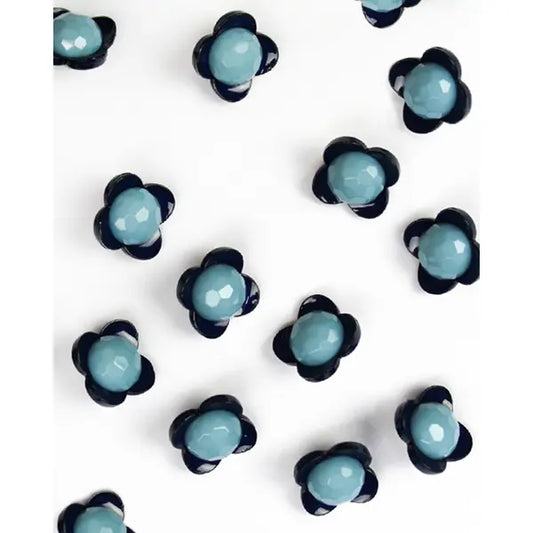 Button - Orla Flower Blue - 12mm – Truro Fabrics