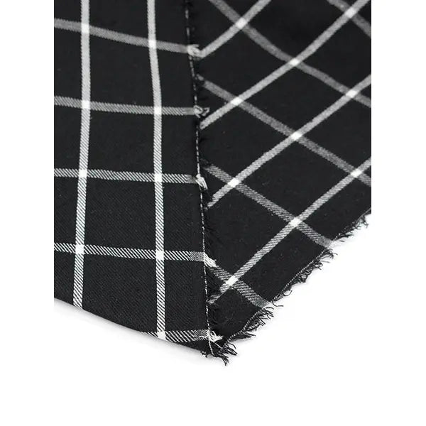 Brushed Cotton Flannel Fabric - Ashwood Windowpane Check – view 3 – Truro Fabrics