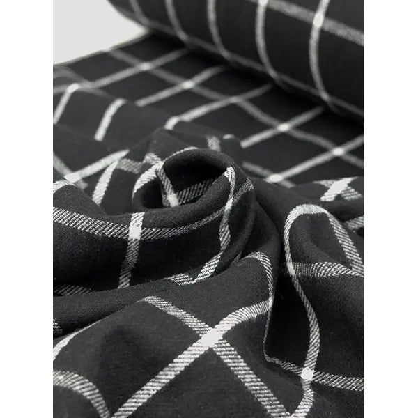 Brushed Cotton Flannel Fabric - Ashwood Windowpane Check – view 4 – Truro Fabrics