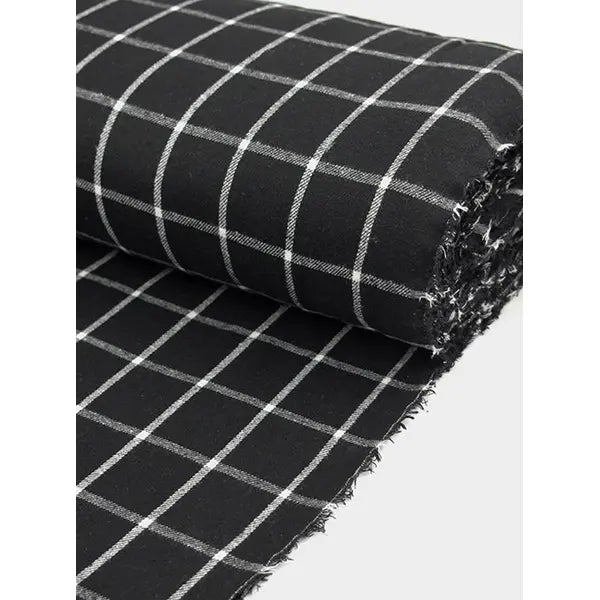 Brushed Cotton Flannel Fabric - Ashwood Windowpane Check – Truro Fabrics