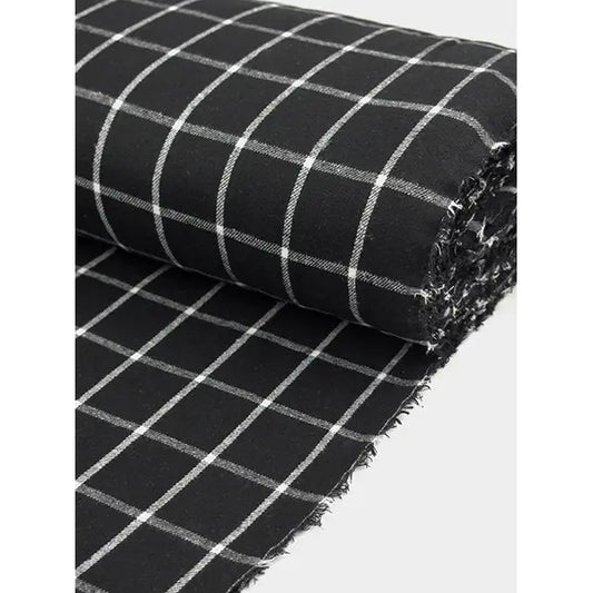 Brushed Cotton Flannel Fabric - Ashwood Windowpane Check – Truro Fabrics