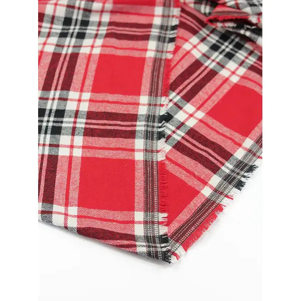 Brushed Cotton Flannel Fabric - Fireside Plaid Red – view 3 – Truro Fabrics