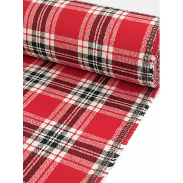 Brushed Cotton Flannel Fabric - Fireside Plaid Red – Truro Fabrics