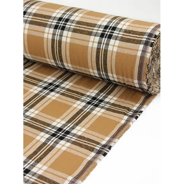 Brushed Cotton Flannel Fabric - Fireside Plaid Toffee – Truro Fabrics